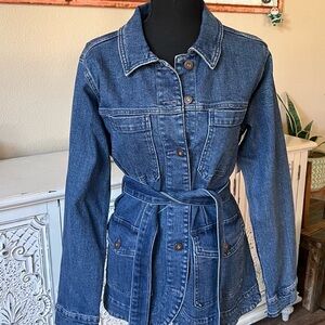 Old Navy Blue Denim Belted Jacket M